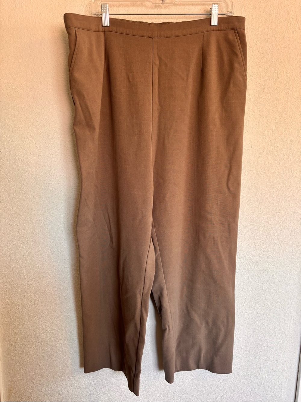 Koret Size 18 Tan Pull-On Dress Pants Stretch Career Slacks Office Wear